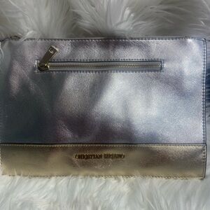 Christian Siriano Metallic Silver and Gold Clutch Sleek Design